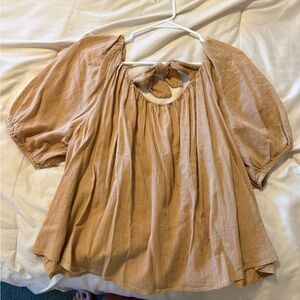 Old Navy Tan Blouse with Bow Detail